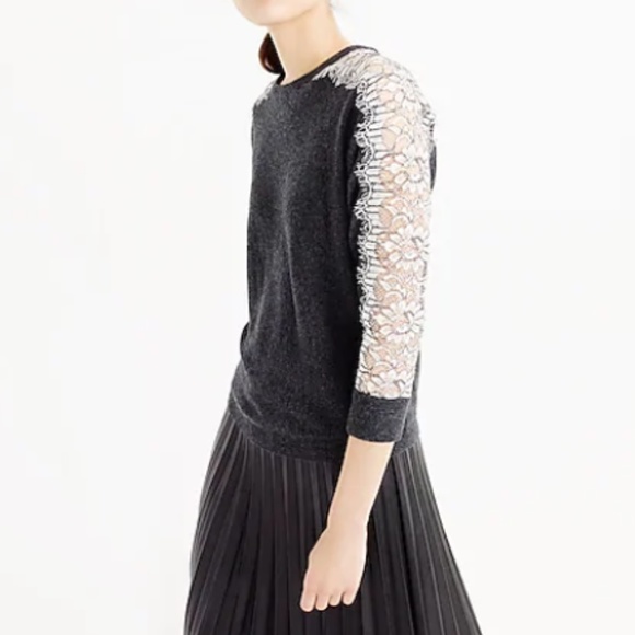 J. Crew Sweaters - J Crew Wool blend Sweater Lace Sleeve